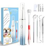 Ninibabie Dog Tooth Brushing Kit,Plaque and Tartar Remover for Teeth,Pet Ultrasonic Teeth Cleaning Kit, 100%-Proven Safe with Led 4-Adjustable Modes,Dog Toothbrush,Dental Care for Dog and Cat (White)