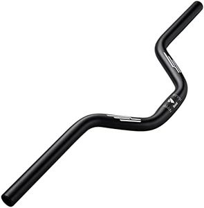 Rmiott 1 inch Rise 90mm Mountain Bike Handlebars Length 24.40inches/620mm Aluminum -Just Fits 25.4mm Stems- Rise 90mm Black