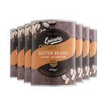 Epicure Organic Butter Beans in Water, No Added Salt, 400 g (Pack of 6)