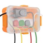 RESTMO Large Outdoor Electrical Box with Transparent Lid, IP54 Waterproof Box with Clear Cover, Weatherproof Extension Cord Cover for Photocell Light Sensor Timer, Power Strip, Outlet, Plug, Orange