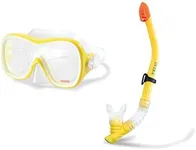 Intex Wave Rider Hypoallergenic Latex Free Mask & Easy Flow Snorkel Swim Set