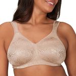 Playtex Womens 18-hour Ultimate Lift Wireless Full-coverage Bra, Single or 2-pack, Toffee, 38DDD