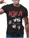 Swag Point Men’s Graphic T Shirts – 100% Cotton Casual Streetwear Hipster Hip Hop Tshirts Short Sleeve Print Tops NWA-BLK S, Black, Small