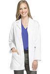 CHEROKEE Women's Scrubs Plus-Size 32 Inch Button Back Belt Lab Coat, White, 4XL