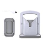 ISOKO Bagel Slicer - Premium Stainless Steel Bagel cutter, with Smooth Guillotine and Non-Slip Silicone Base for Perfect Slices Every Time for the better bagel experience. White