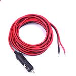 Cocar Premuim Car Cigarette Lighter Male Plug to Raw Cable Eyelet Terminal Extension Adapter 15FT/15A Heavy Duty Auto Power Supply Cord DC Cable Wire for 12V/24V Electronics Inverter