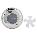 Qiilu Boat Vent Fan,Stainless Steel Boat Exhaust Fan Solar Powered Ventilation Vent Fan