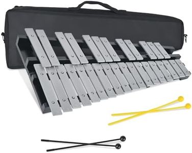 Julymoda 30 Notes Collapsible Glockenspiel Xylophone, Percussion Instrument Kit for Birthdays, Christmas Gift, Professional Bell Kit for Beginner, Includes 2 Mallets and Carrying Bag