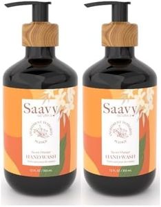 Saavy Naturals Liquid Hand Soap Sweet Orange -Plant-Based Ingredients - Made In USA - Sulfate free Organic Moisturizing Hand Soap with Aloe Vera, Shea Butter, and Orange Peel Oil - 12 Fl Oz, 2 Pack