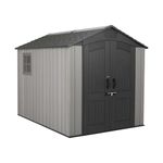 Lifetime 60310 Garden Storage Shed, 7 x 9.5 ft (213 x 289 cm), High-Density Polyethylene (HDPE), Steel-Reinforced Apex Roof, Tan