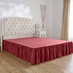 Mellanni Twin Bed Skirt Ruffle - 75"x39"+15" Dust Ruffle Bedskirt - Brick Red Twin Bedskirt Ruffles - Durable Dust Ruffles - Microfiber Platform with 15" Ruffle Drop (Twin, Brick Red)