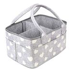 BOENFU Baby Diaper Caddy Nappy Organisers Nursery Storage Nappy Caddy Tote Newborn Shower Gift Basket Portable Car Travel Organizer with Detachable Divider and 10 Invisible Pockets for Mom Kids