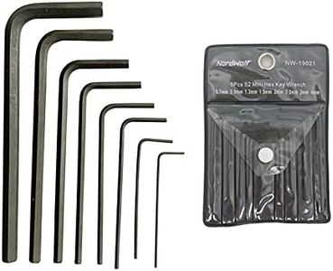 NordWolf 8-Piece Metric Mini Short Hex L-Key Allen Wrench Set, Made from S2 Steel, Sizes 0.7mm to 4.0mm (0.028" to 5/32")
