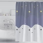 Tennove Shower Curtain 180x180cm Stars Bathroom Curtain Waterproof Thick Polyester Fabric Shower Curtain Washable Bathtub Curtain with Hooks, Weighted Hem