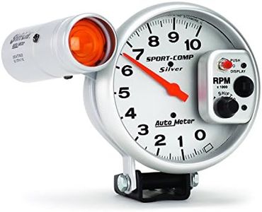 Auto Meter 3911 Sport-Comp Silver Shift-Lite Tachometer, 5.000 in.