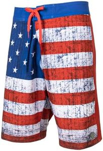 S A Company Men's 4-Way Stretch Board Shorts | American Flag | Size 42