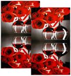 FNLNDO Red Wine Rose Kitchen Towels