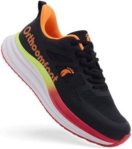 Men's Orthopedic Breathable Slip On Trail Sneakers: Arch Support Orthotic Pain Relief Plantar Fasciitis High Arch Flat Feet Sports Shoes, Outdoor Nature Walk Hiking Travel Running Shoes Black Size 9