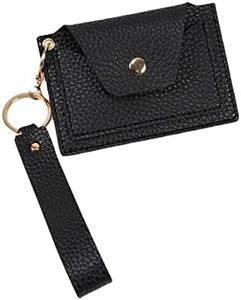 STERCULIA Birth Control Pill Case Medicine Holder Daily PU Leather Removable Wristlet Strap (Black)