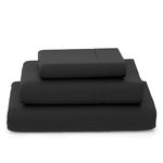 Cosy House Collection Luxury Bamboo Bed Sheet Set - Hypoallergenic Bedding Blend from Natural Bamboo Fiber - Resists Wrinkles - 3 Piece - 1 Fitted Sheet, 1 Flat, 1 Pillowcase - Twin XL, Black