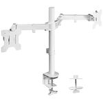 VIVO Dual Monitor Desk Mount, Heavy Duty Fully Adjustable Stand, Fits 2 LCD LED Screens up to 32 inches, White, STAND-V032W