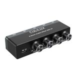 Cubilux 4-Channel 3.5mm Audio Mixer, Ultra-Low-Noise Mini Audio Mixer for Sub-Mixing, 1/8” 4 Channel Audio Switcher DC 5V, Suitable for Smartphone Audio System, Guitars, Bass, Keyboards