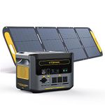 VTOMAN FlashSpeed 1500 Power Station with 1*220W Pro Solar Panel, 1500W/1548Wh LiFePO4 Battery Solar Generator with 230V AC Output/Input, 100W USB Port, UPS for Outdoor Indoor, Full Charge within 1H