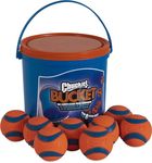 ChuckIt! Ultra Ball Dog Toy Chuckit Bucket Durable Rubber Dog Ball and Bucket High Bounce Floating Chuck It Launcher Compatible Toy Balls For Dogs with Carrier, 8 Pack, Medium