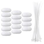 eBoot 15 Pieces Lint Traps Lint Snare Washing Machine Mesh Washer Laundry Hose Filter with 15 Pieces Cable Ties