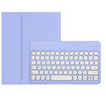 KMXDD Cute iPad 10th Generation Keyboard Case Round Key iPad 10th Gen Removable Bluetooth Keyboard Cover with Pencil Holder for iPad 10 2022 10.9 inch (Purple)