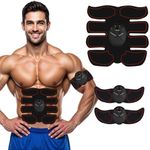WARDBES Abs Trainer, EMS Training Device, Abdominal Muscle Trainer, Abdominal Trainer with 6 Modes & 9 Intensities, Portable Muscle Stimulator, for Abdomen, Arm, Leg Fitness Training