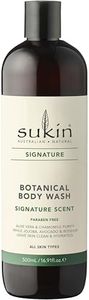SUKIN SIGNATURE BODY WASH 500ML - cleansing, gentle, refreshing Gel with Rosehip Oil, for ALL SKIN TYPES