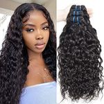 VIPbeauty 12A Brazilian Water Wave Bundles Human Hair Weave 3 Bundles Deal 16 18 20 Inch 300g Curly Human Hair Extensions Double Weft Soft Bouncy