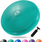 KK Balance Wobble Cushion for Adults and Kids, Inflatable Anti-Slip Stability Board for Physio, Posture & Fitness, Wobble Cushion (34cm) Balance Board & Fidget Cushion (Green)