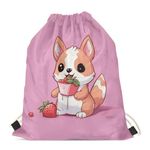 HELLHERO Corgi Dog Drawstring Backpack Sports Gym Sackpack Cinch String Bag Storage Pouch for Birthday Party Camping Climbing