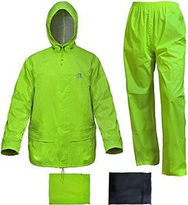 RainRider Men's Rain Suit Waterproof Lightweight Fishing Golf Jacket with Pants (XXX-Large, Fluorescence)
