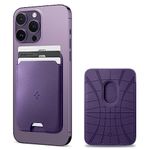 Spigen Valentinus MagFit Magnetic Wallet Card Holder 3-Cards Compatible with iPhone 16/15/14/13/12 Models, MagSafe Accessories - Violet Purple