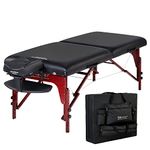 Master Massage 31" Montclair Pro Portable Massage Table Package, Memory Foam Cushioning, Reiki Panels, Shiatsu Cable Release- Tattoo Table, Spa Bed, Facial Bed(Black)