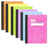 Mead Composition Book, 6 Pack of Cute Notebooks, College Ruled paper, Hard Cover 100 sheets (200 Pages) , Pastel Color Notebook,