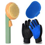 GOYJOY Cat Grooming Glove Brush,Self-Cleaning Slicker Pet Brush for Short and Long Haired pats,Dog Bath Brush for Shedding and Grooming,Removes Loose Hair and Tangles,Promote Circulation