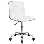 Flash Furniture Mid-Back Armless White Ribbed Designer Task Chair