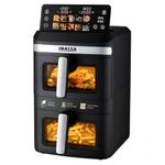 INALSA Double Basket Air Fryer 2800W & 14 L (7L+7L) Large Capacity |Non Toxic,BPA Free|PFOA Food Safety Certified|Cook 2 Full Meals Together|Flip Digital Screen|NutriFry DuoSlim