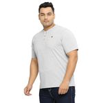 VAISHVIK Mens Plus Size T-Shirt Henley Grey Melange 9XL 60 in