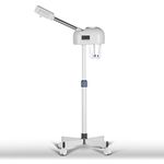 JVSURF LCD Screen Facial Steamer, Ozone, Steamer and Timer 3 in 1 Function, Extract Blackheads for Face, Use in SPA Salon, High 0.95m - 1.2m, White