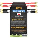 WORLDS BEST CABLES 4 Units - 6 Inch - Canare 4S11 – Audiophile Grade - 11AWG - HiFi Speaker Jumper Cable Terminated with Gold Spade Connectors