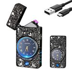 GADATOP Electric Lighter Plasma Arc Lighter Dragon Lighter Rechargeable USB Lighter Multifunctional Lighter Windproof Lighter Fashion Lighter Metal Lighter Luminous Watch dial LED Lighting (Black)