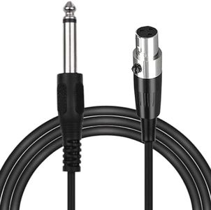 tunghey 1/4" inch 6.35MM TS Male to 3 Pin Mini XLR Female Electric Guitar bass Instrument Cable Wire Cord for Pocket Pack Transmitter Wireless System (0.5M)