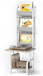 Record Player Stand with Vinyl Storage, Record Player Table with Vinyl Record Storage up to 200 Albums, Turntable Stand with Record Holder Vinyl Display Shelf, Record Player Cabinet Organizer Rack