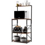 TEKAVO Microwave Stand | Oven Stand for Kitchen | 1 Year Warranty | Multilayer Type- 60x40x118 CM Brown Color/DIY