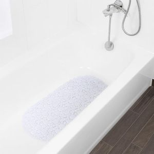Bubbles Non-Slip Oval Bathtub Mat White 28 L x 15 W